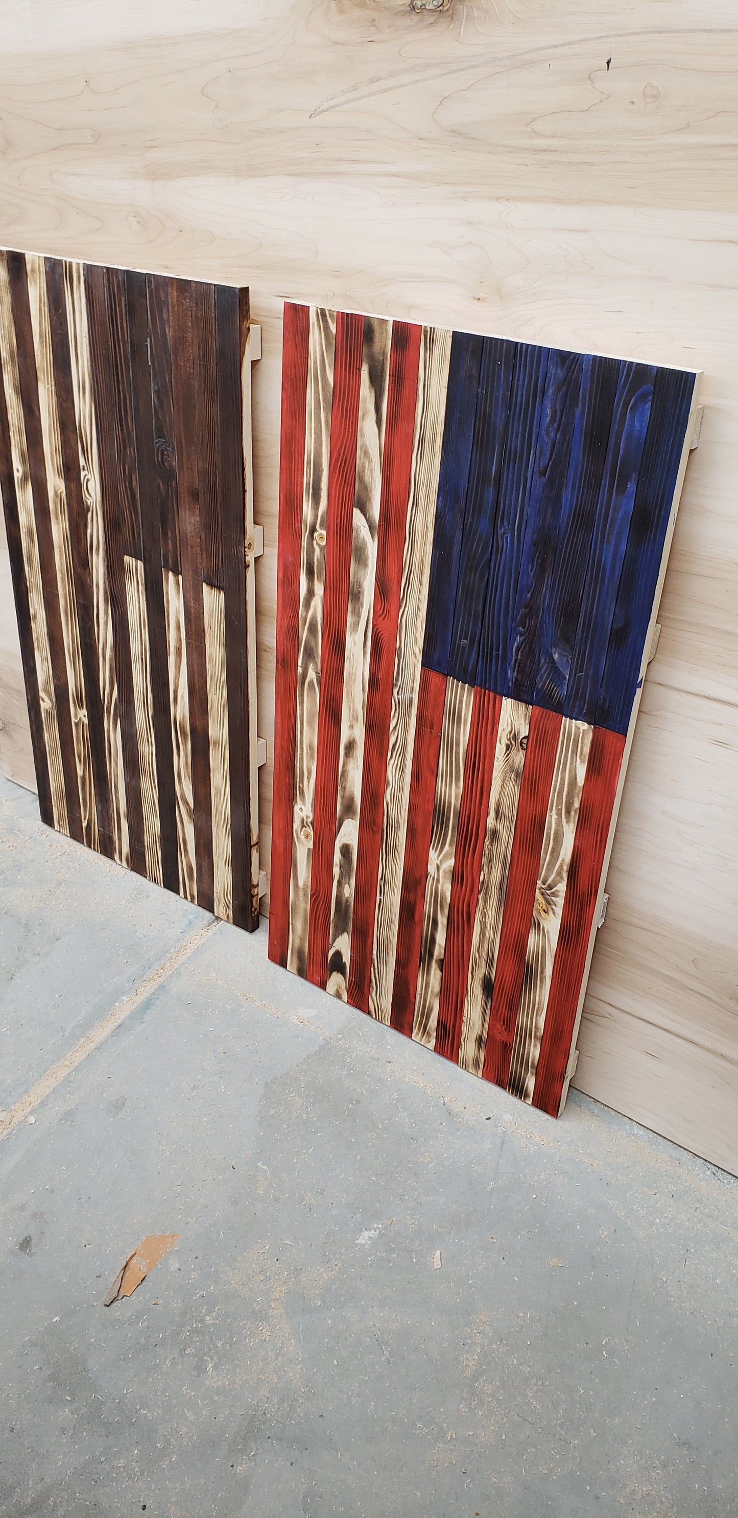Wooden American Flags