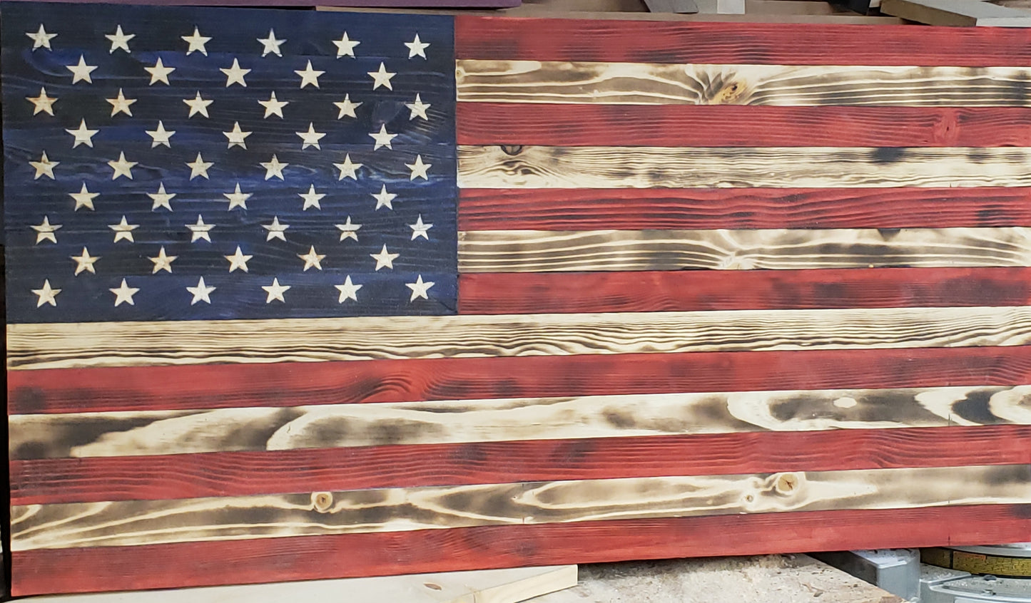 Wooden American Flags