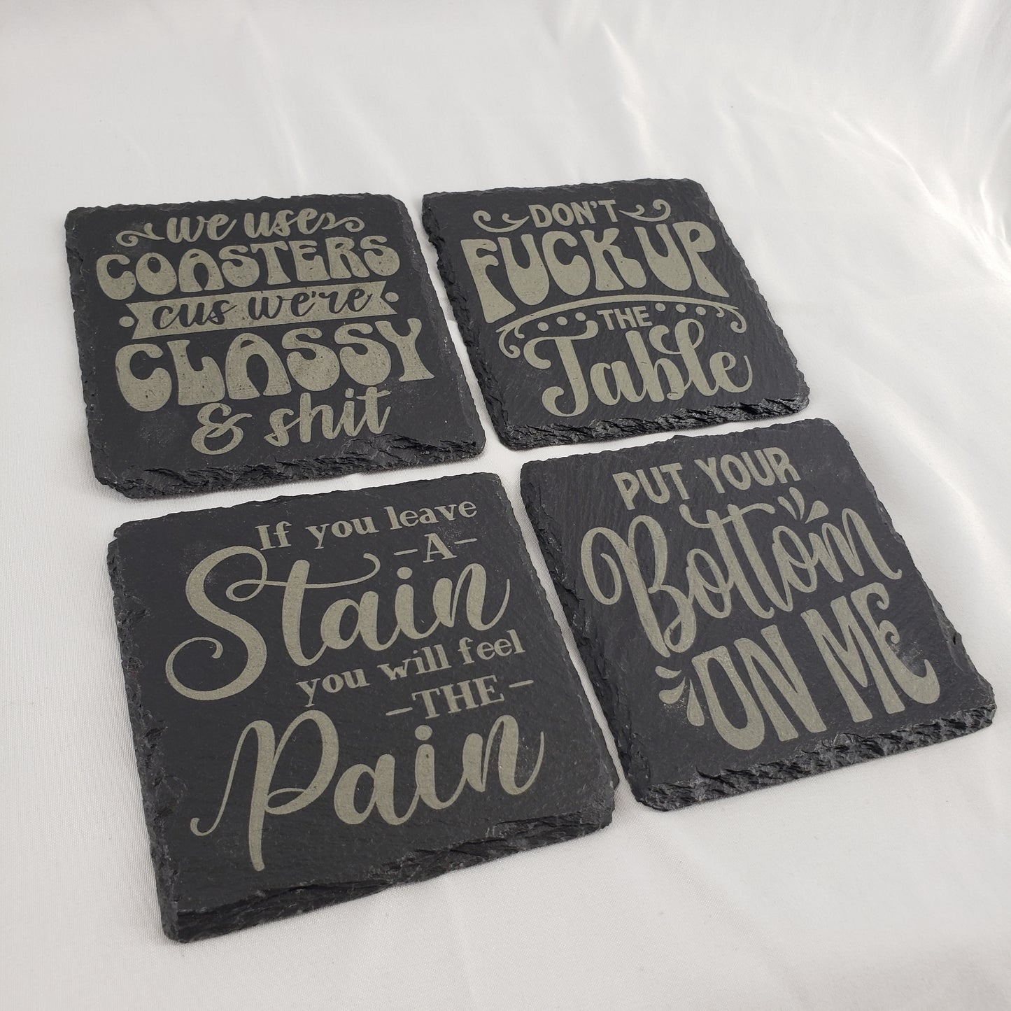 Square slate coasters