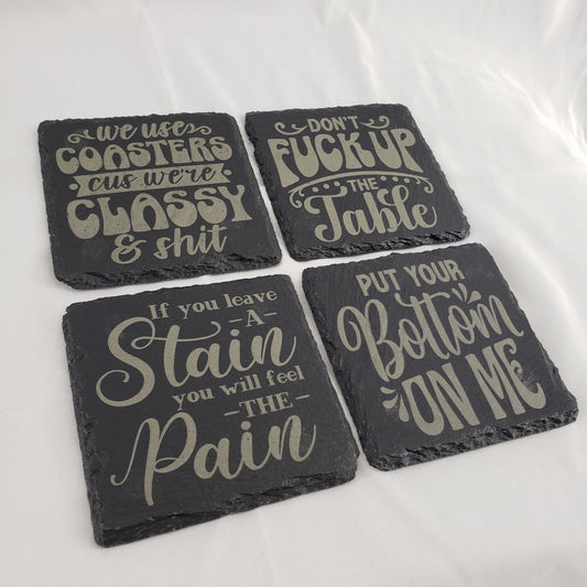Square slate coasters