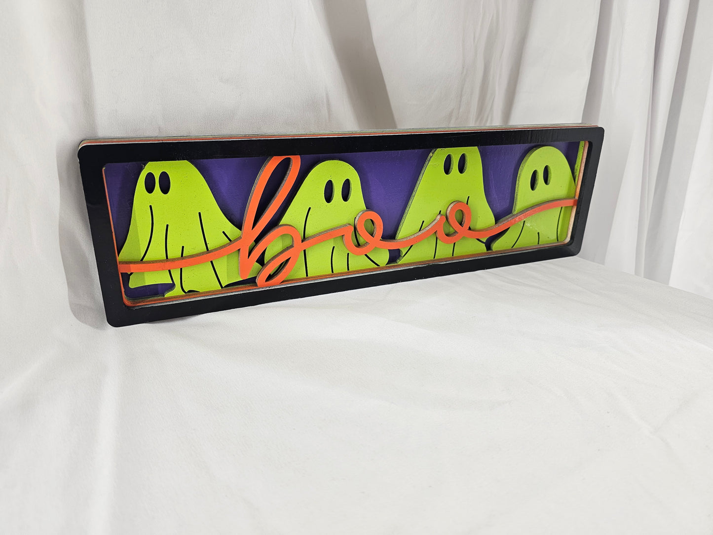 Boo Ghost Layered Wood Sign