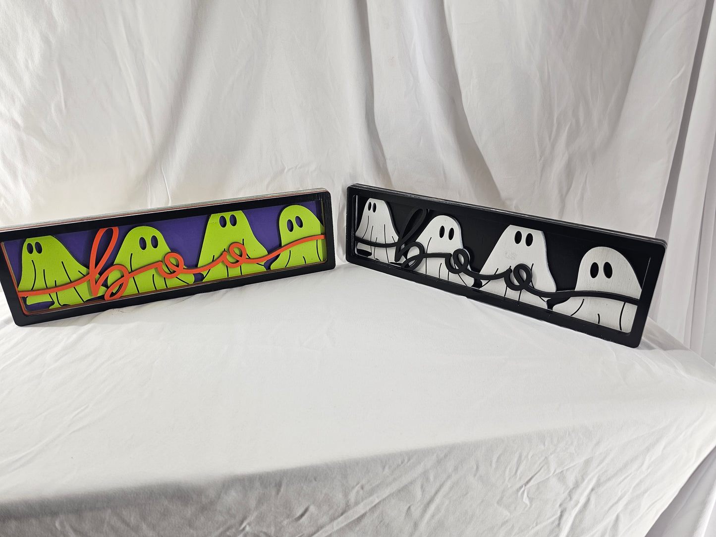 Boo Ghost Layered Wood Sign