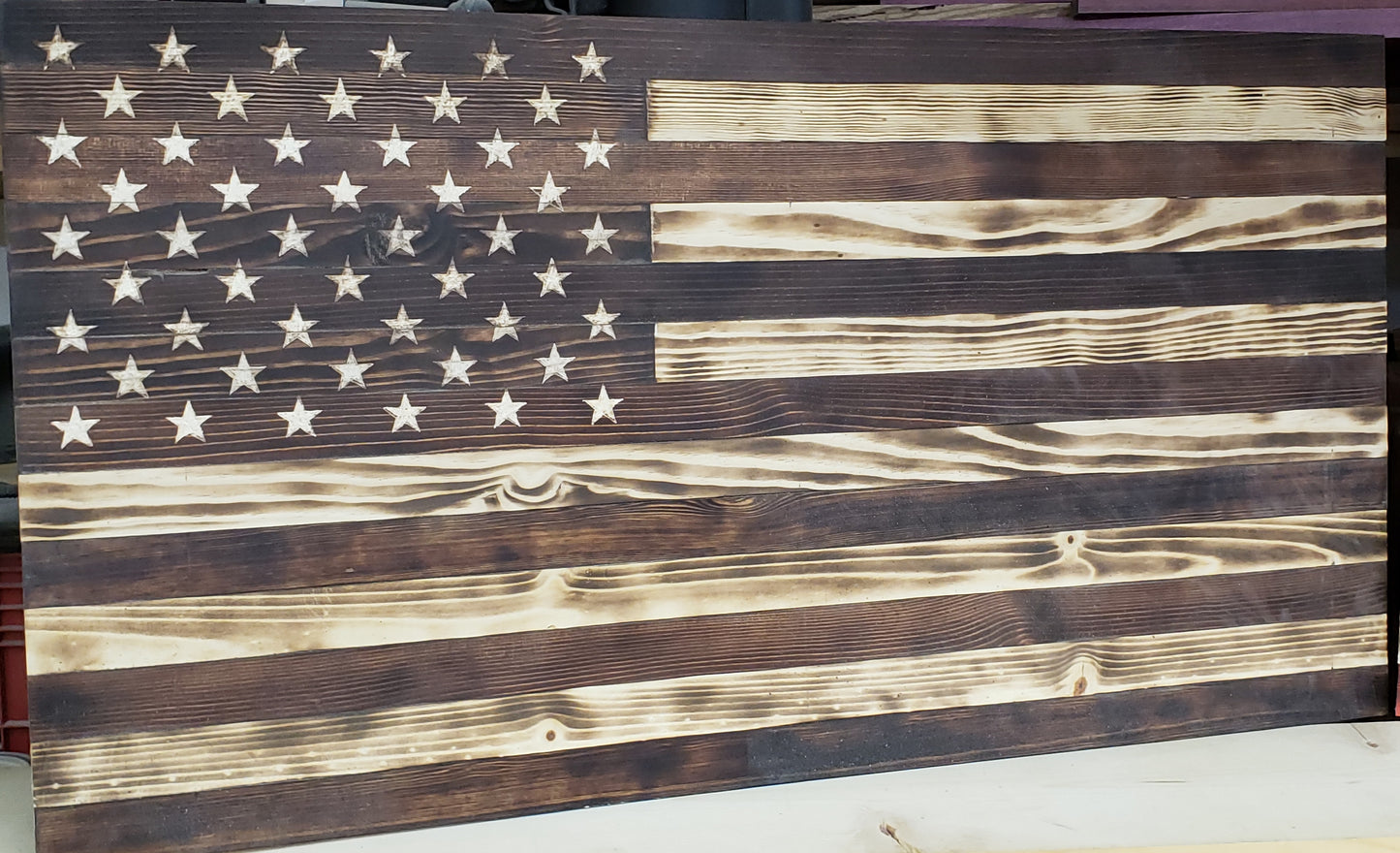 Wooden American Flags