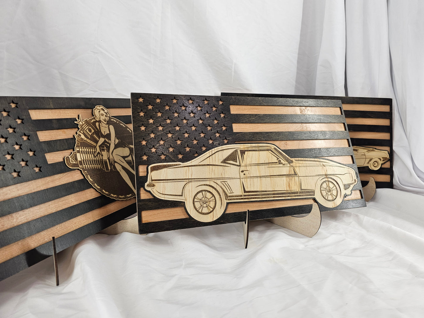American Flag Car Signs