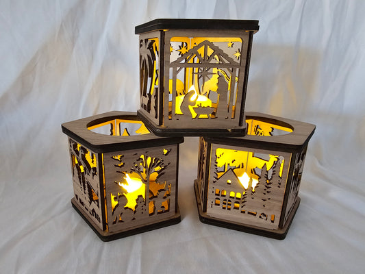 Holiday Wooden Lantern