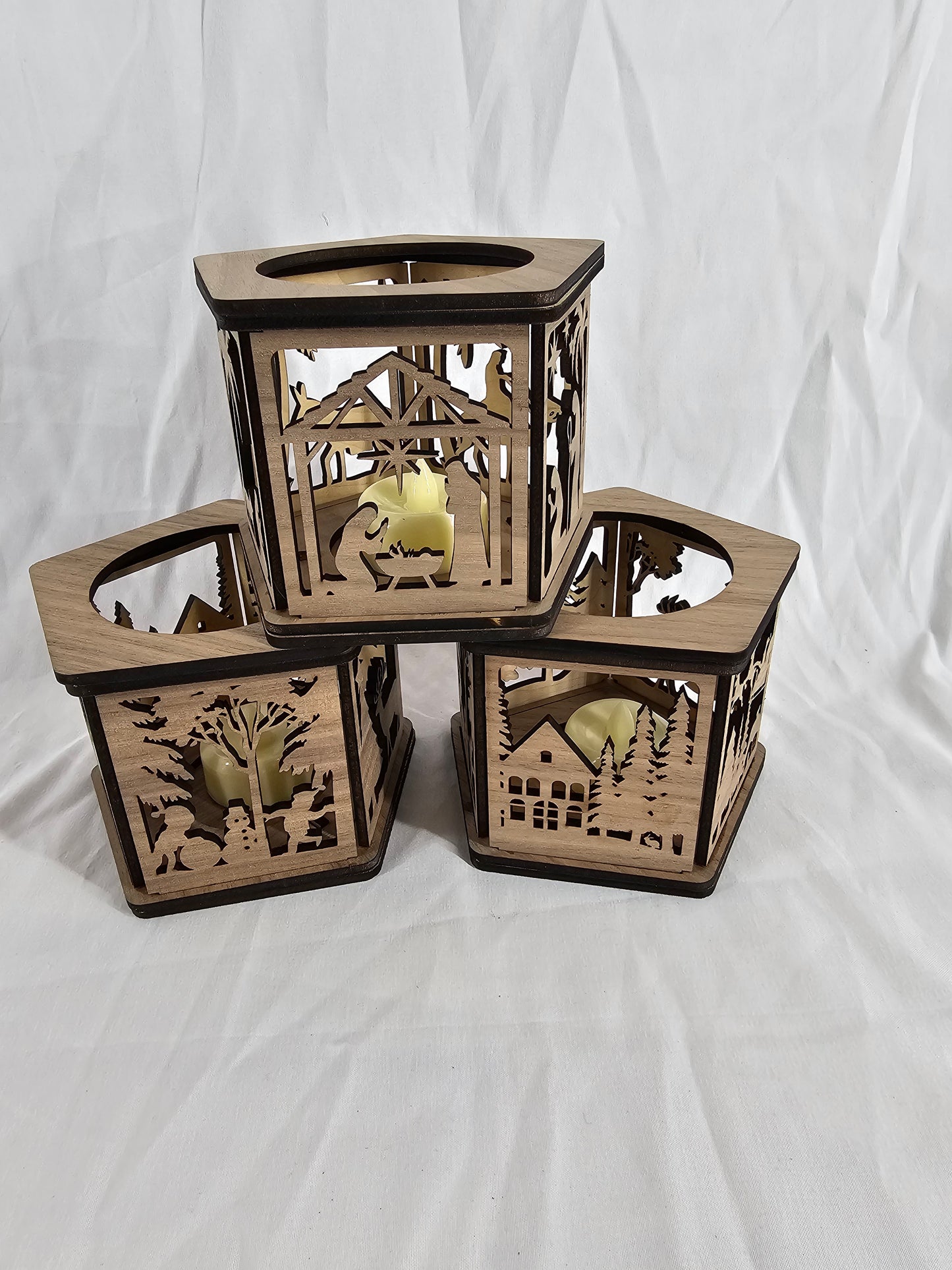 Holiday Wooden Lantern