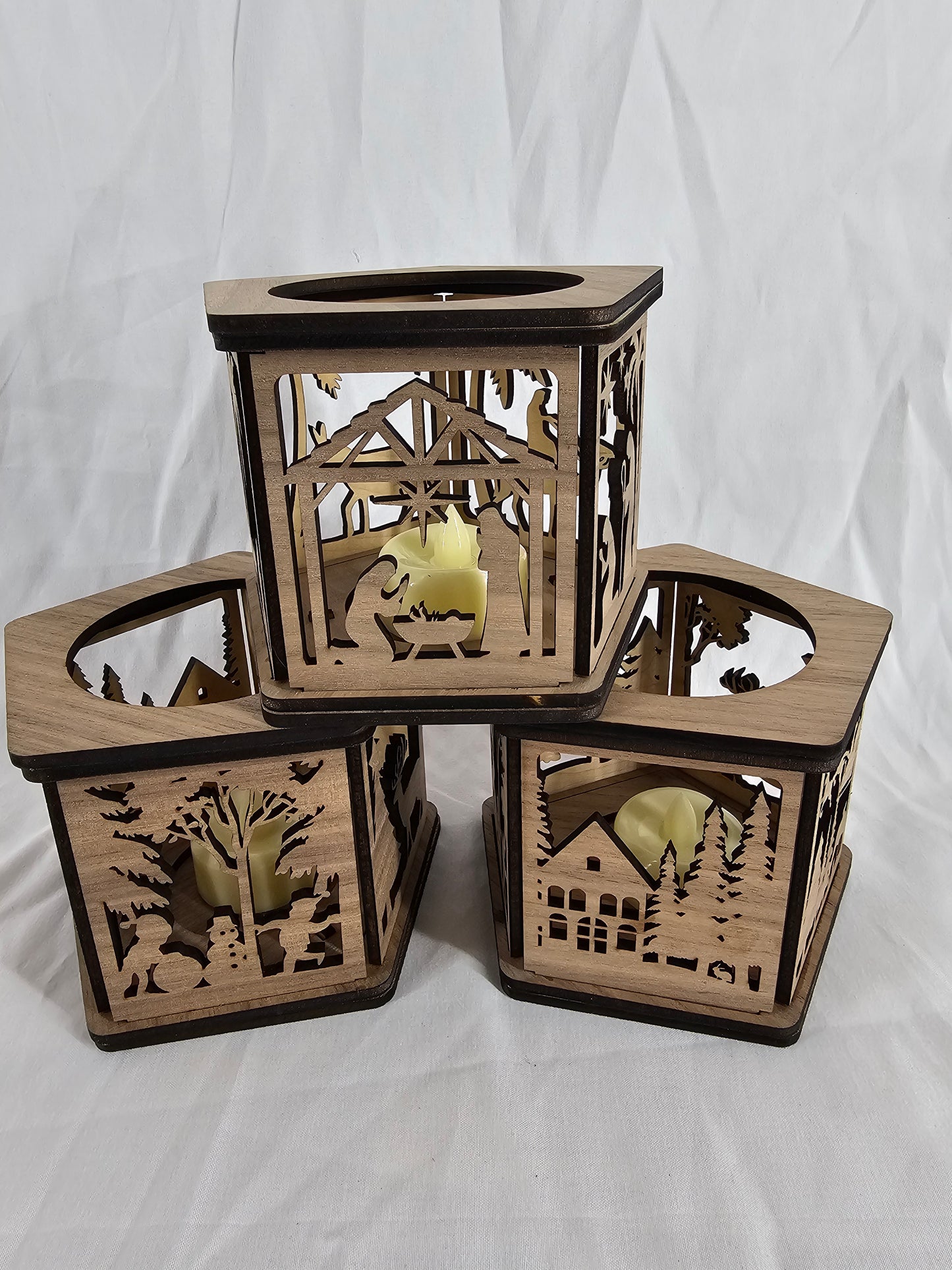 Holiday Wooden Lantern